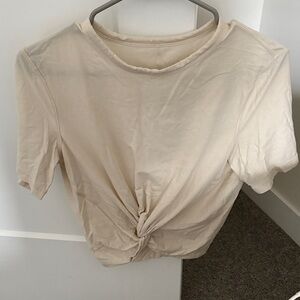 Lululemon Athletica Beige Knotted Tee